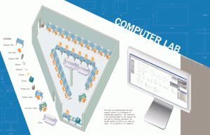 Oblique Drawing of a Computer Lab