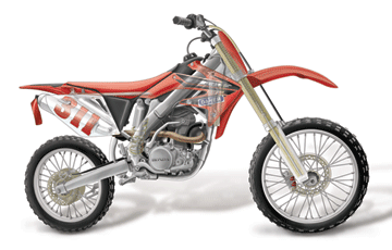 Phantom View of Honda Dirtbike