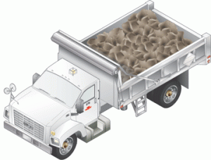 Isometric of Dump Truck - Full Colour Vector