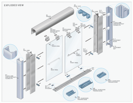 Exploded View of Shower Door