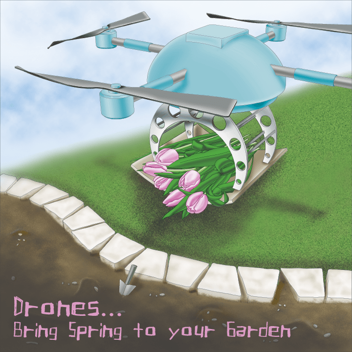 Drones-Delivering-Flowers